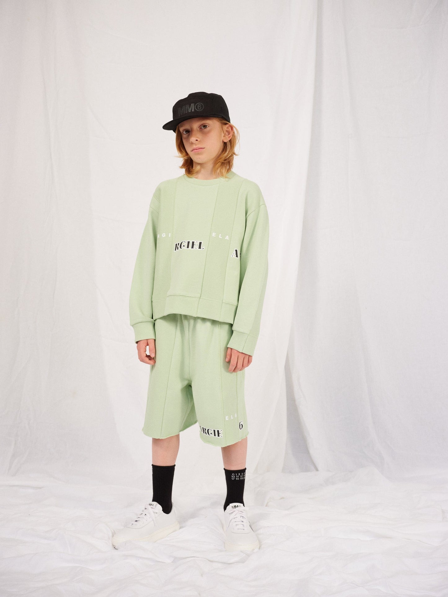 MM6 Maison Margiela 儿童绿色徽标运动衫