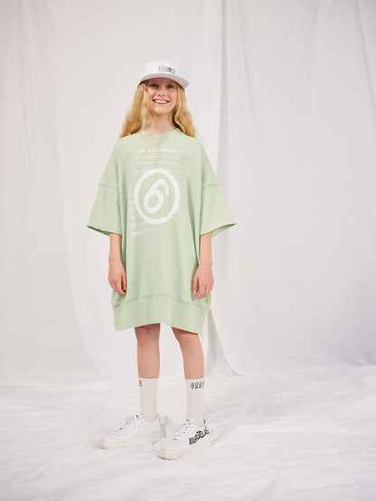 MM6 Maison Margiela 女童徽标毛衣连衣裙（绿色）