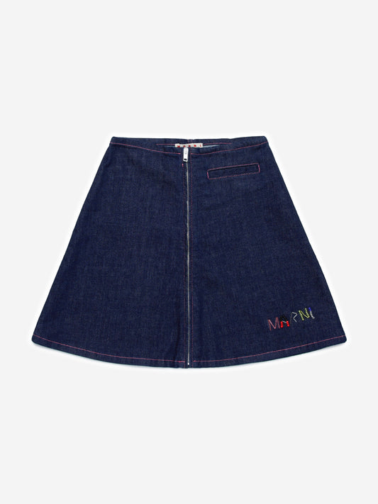 MARNI 女童拉链牛仔半身裙（蓝色）