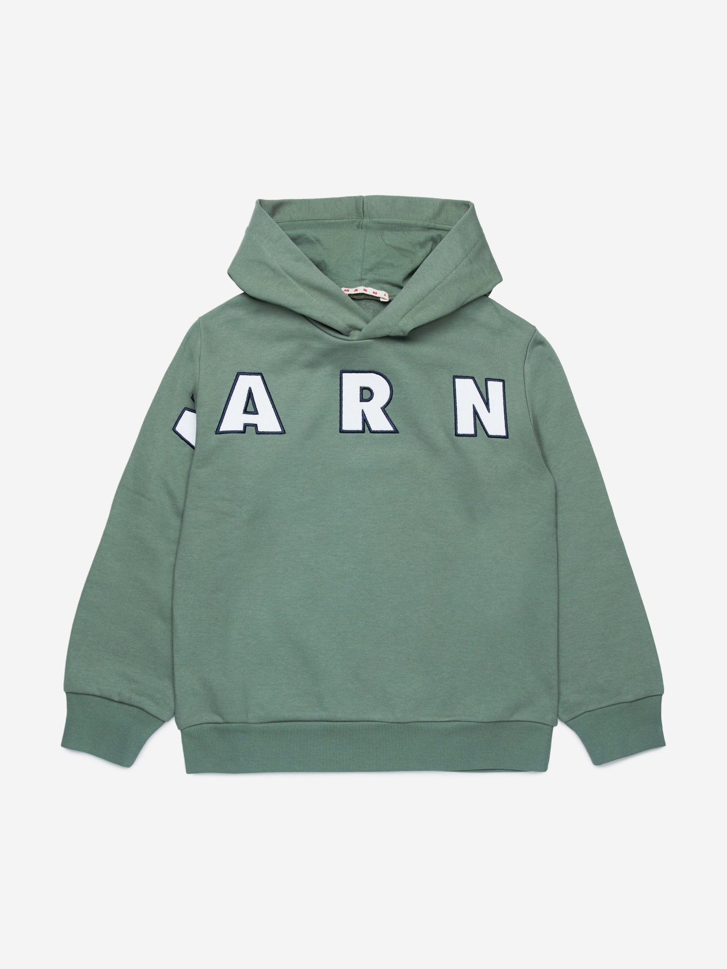 MARNI 儿童绿色徽标连帽衫