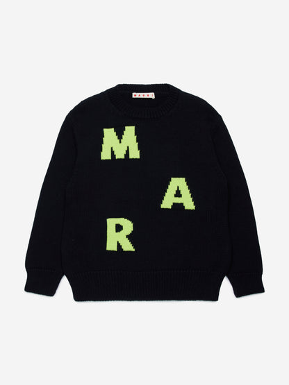 MARNI Kids 徽标套头衫 黑色