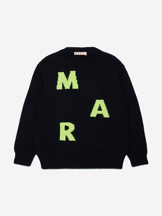 MARNI Kids 徽标套头衫 黑色