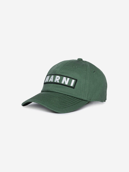 MARNI Kids 绿色徽标帽子