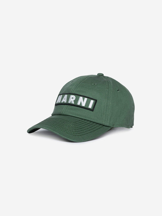 MARNI Kids 绿色徽标帽子