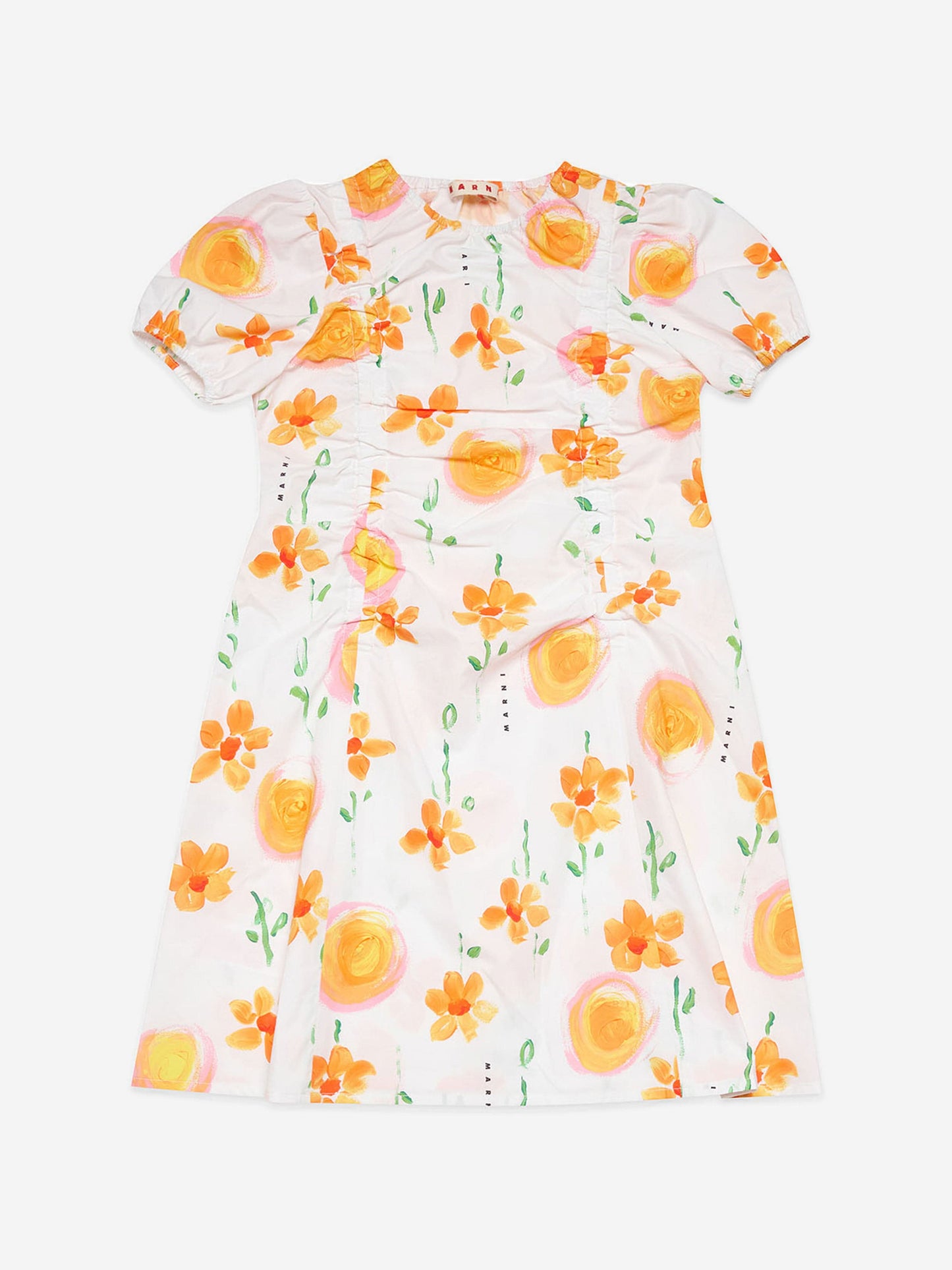 MARNI 女童白色花卉印花府绸连衣裙
