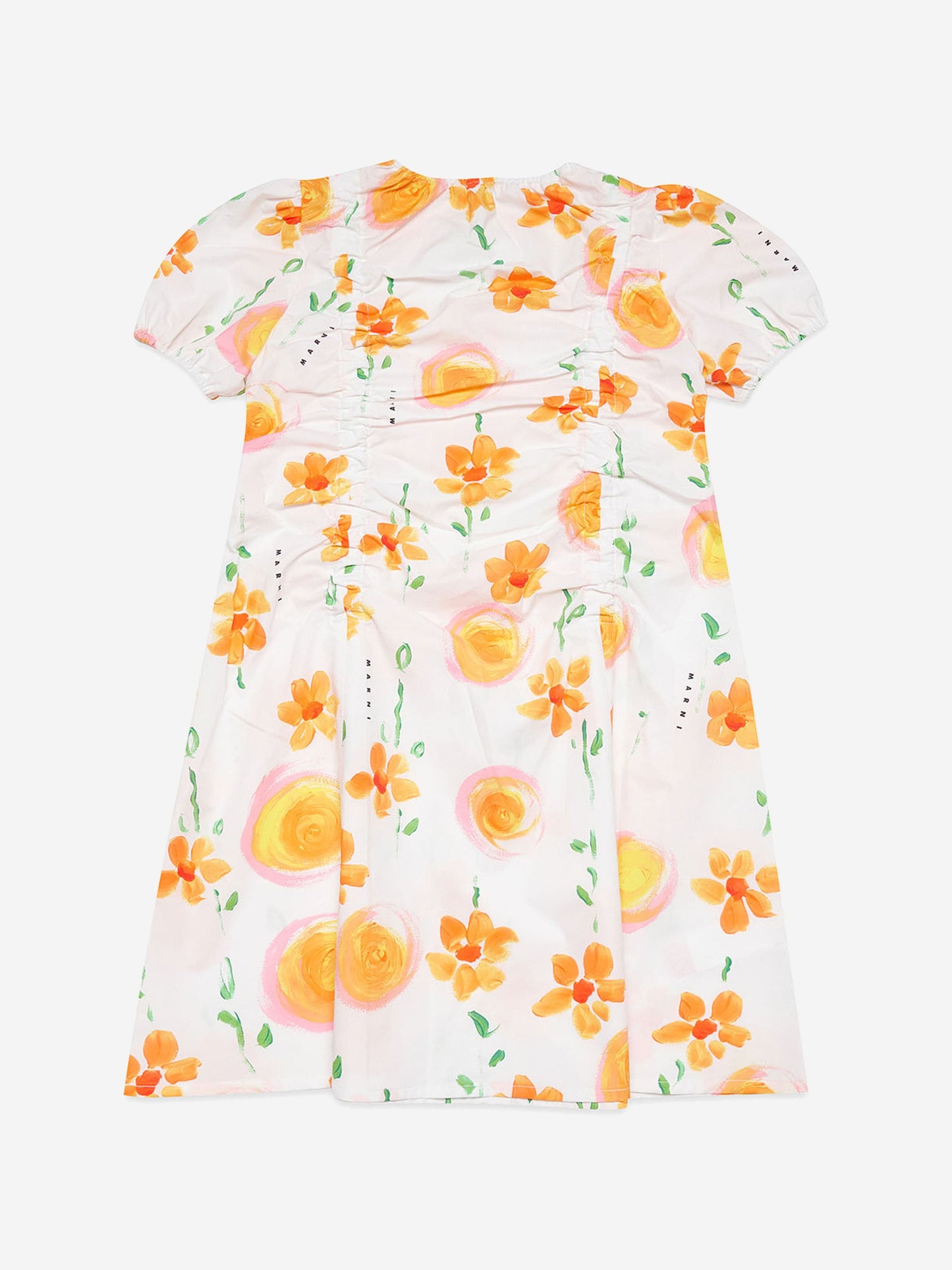 MARNI 女童白色花卉印花府绸连衣裙