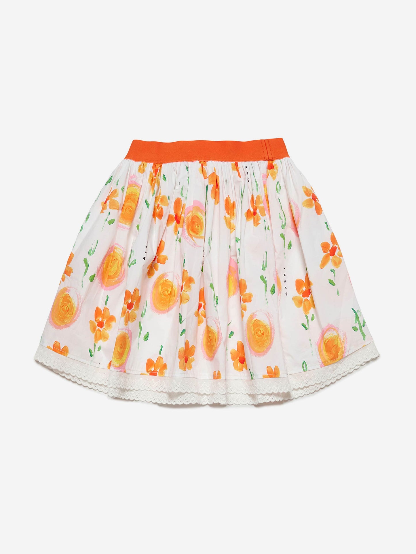 MARNI 女童花朵印花半身裙（白色）