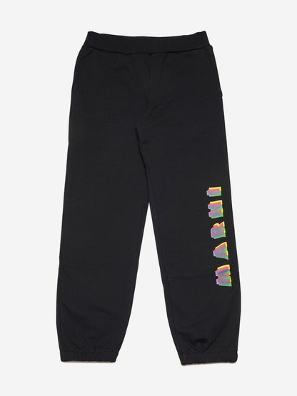 MARNI Kids 徽标慢跑裤（黑色）