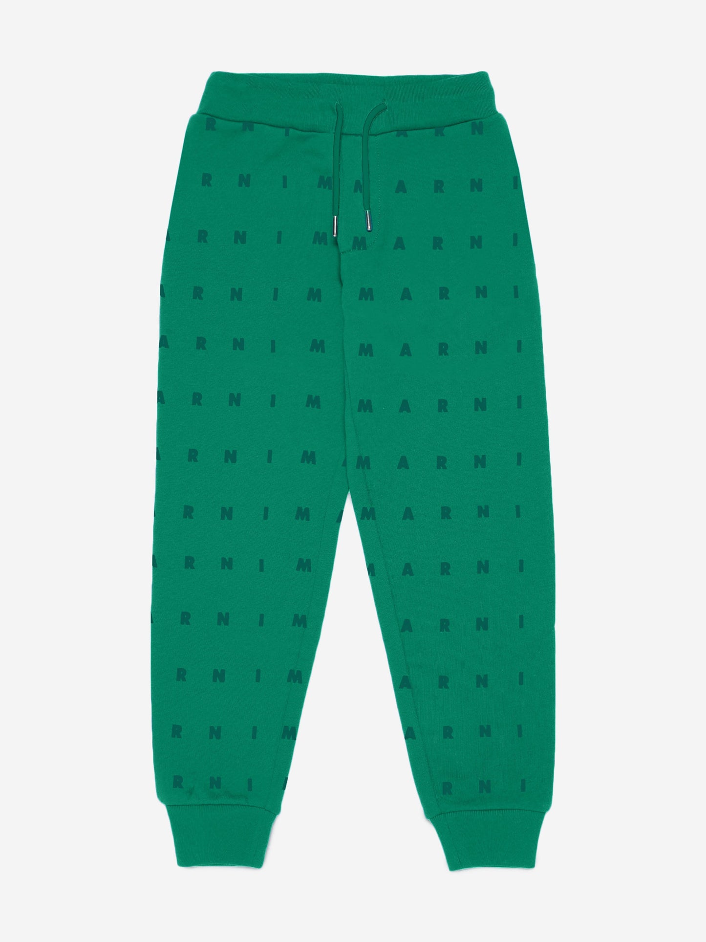 MARNI Kids 徽标慢跑裤（绿色）