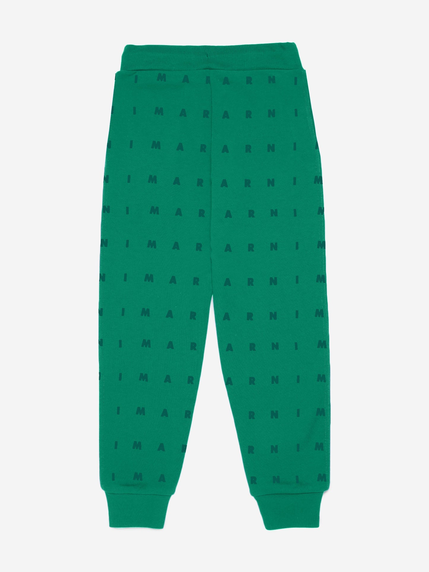 MARNI Kids 徽标慢跑裤（绿色）
