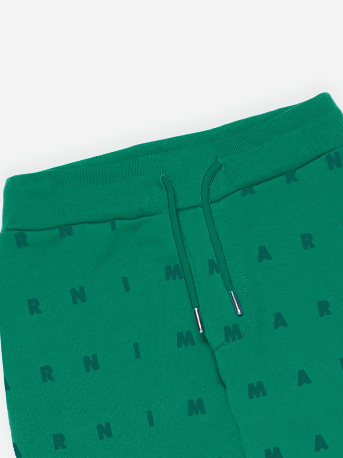 MARNI Kids 徽标慢跑裤（绿色）