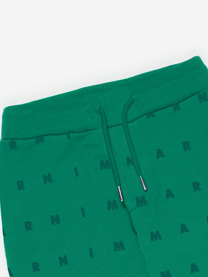 MARNI Kids 徽标慢跑裤（绿色）