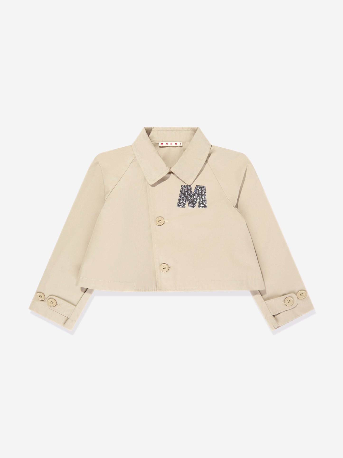 Girls Gabardine Logo Jacket in Beige