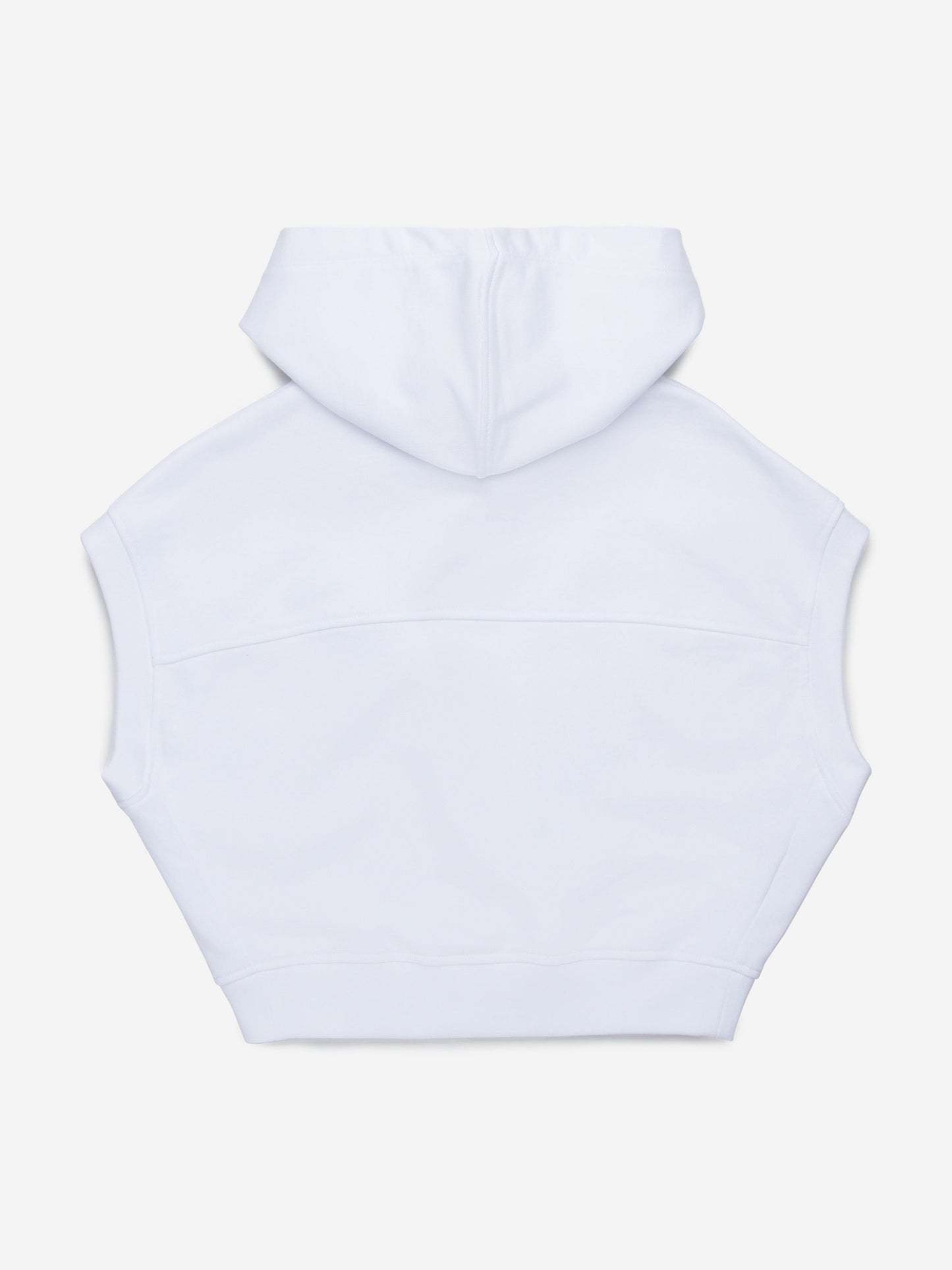Girls Sleeveless Flower Hoodie in White