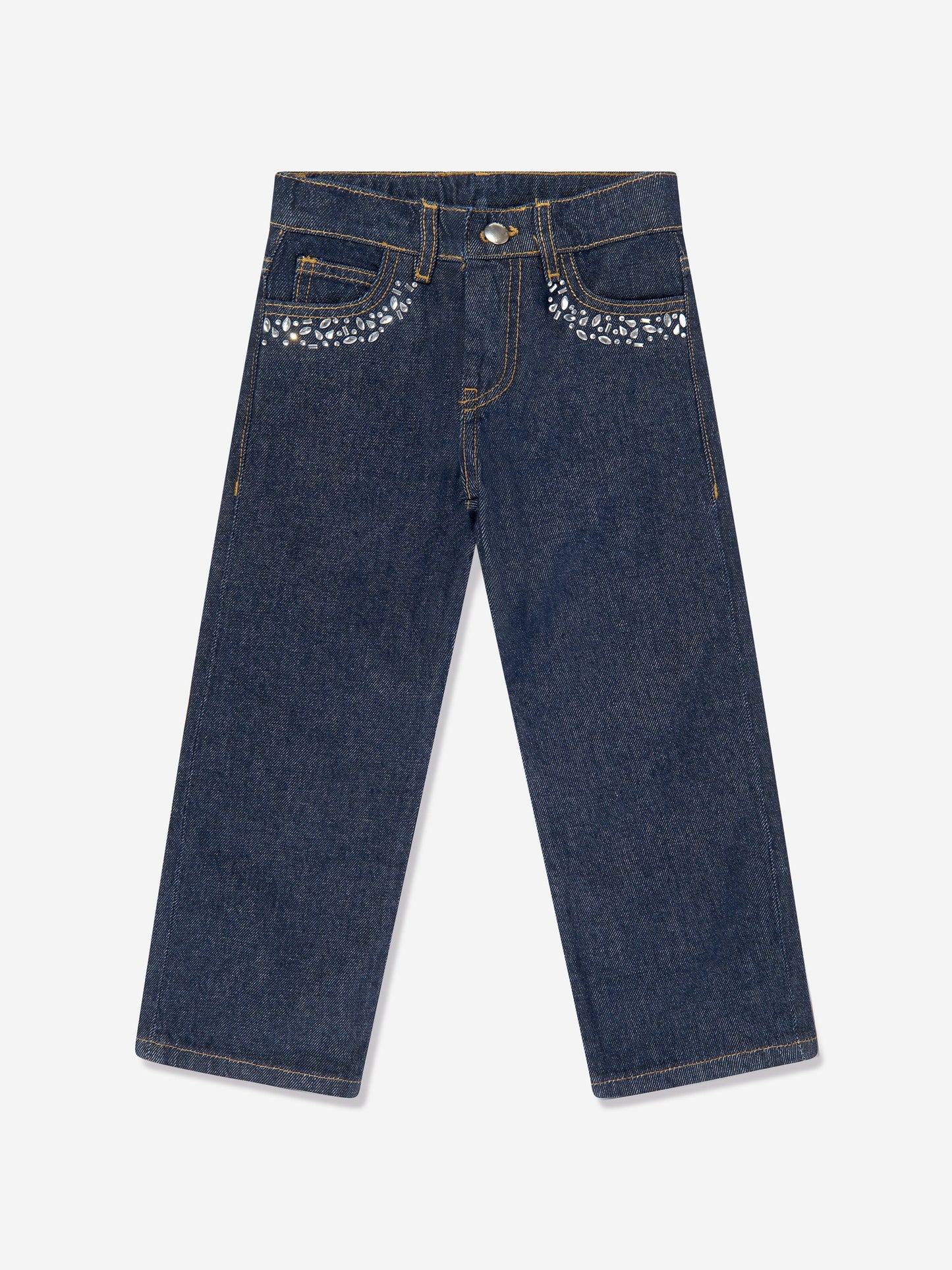 Girls Gem Embellished Jeans in Blue