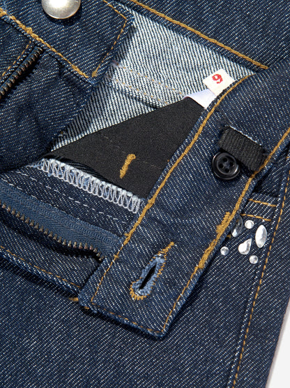 Girls Gem Embellished Jeans in Blue