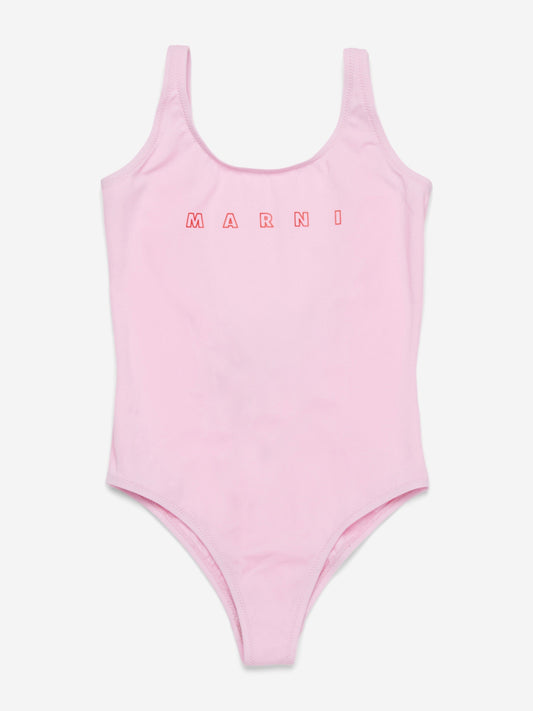 Girls Logo Swimsuit in Pink