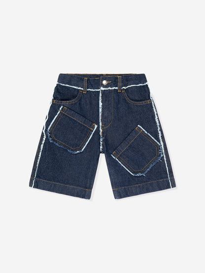 Kids Denim Pocket Shorts in Blue