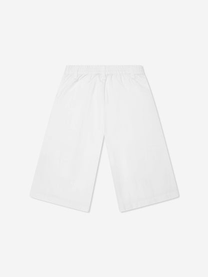 Kids Gabardine Pocket Short Pants in White