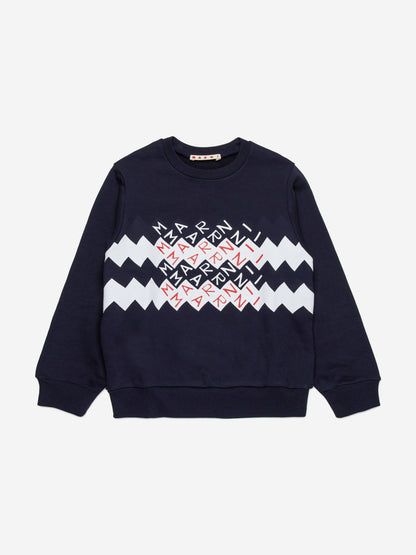 Kids Zigzag Logo Sweatshirt in Navy