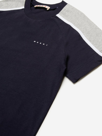 Kids Colourblock T-Shirt in Navy