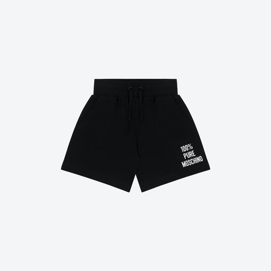 女童黑色Logo棉短裤
