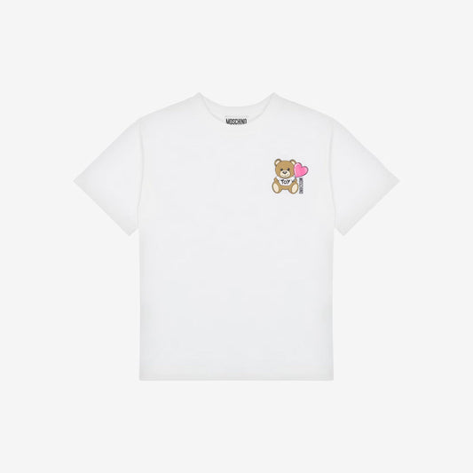 女童白色印花Logo棉T恤