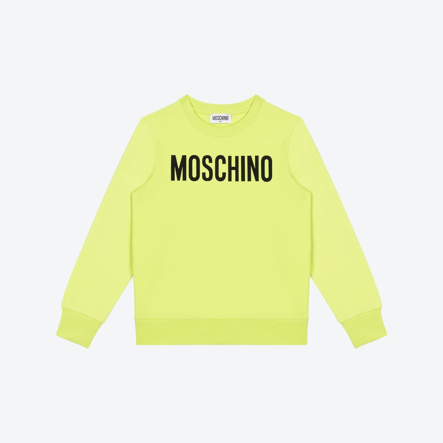 儿童荧光绿色Logo棉卫衣