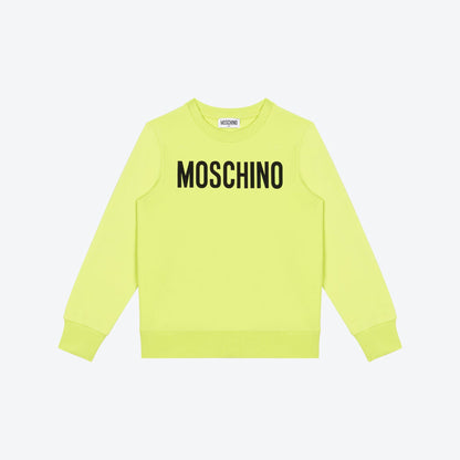 儿童荧光绿色Logo棉卫衣