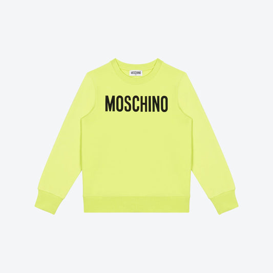 儿童荧光绿色Logo棉卫衣