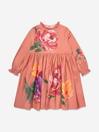 Molo Girls 落花粉色连衣裙