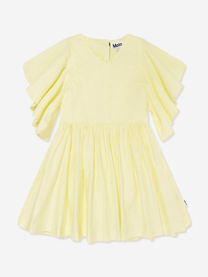 Molo Girls 黄色荷叶边连衣裙