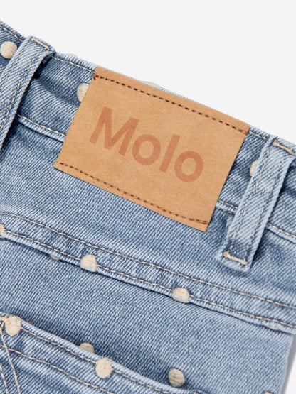 Molo 女童刺绣玫瑰牛仔短裤（蓝色）