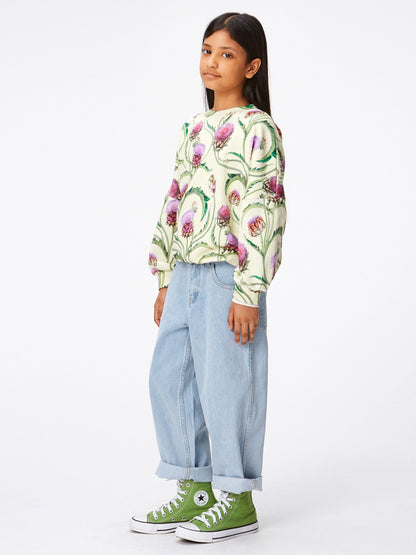 Molo Girls 绿色洋蓟花运动衫