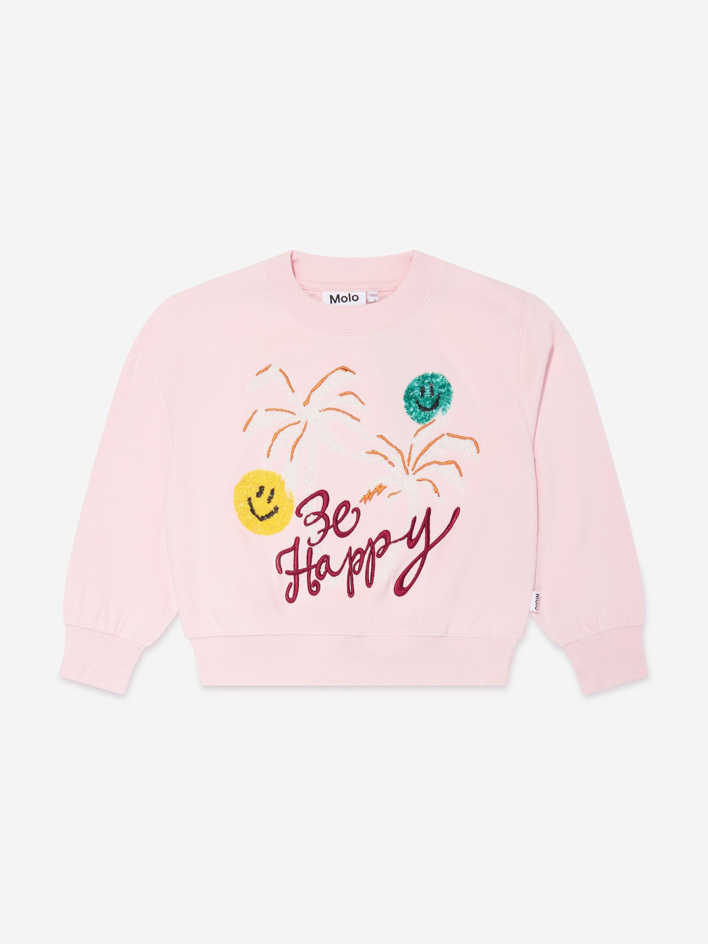 Molo Girls Be Happy 粉色运动衫