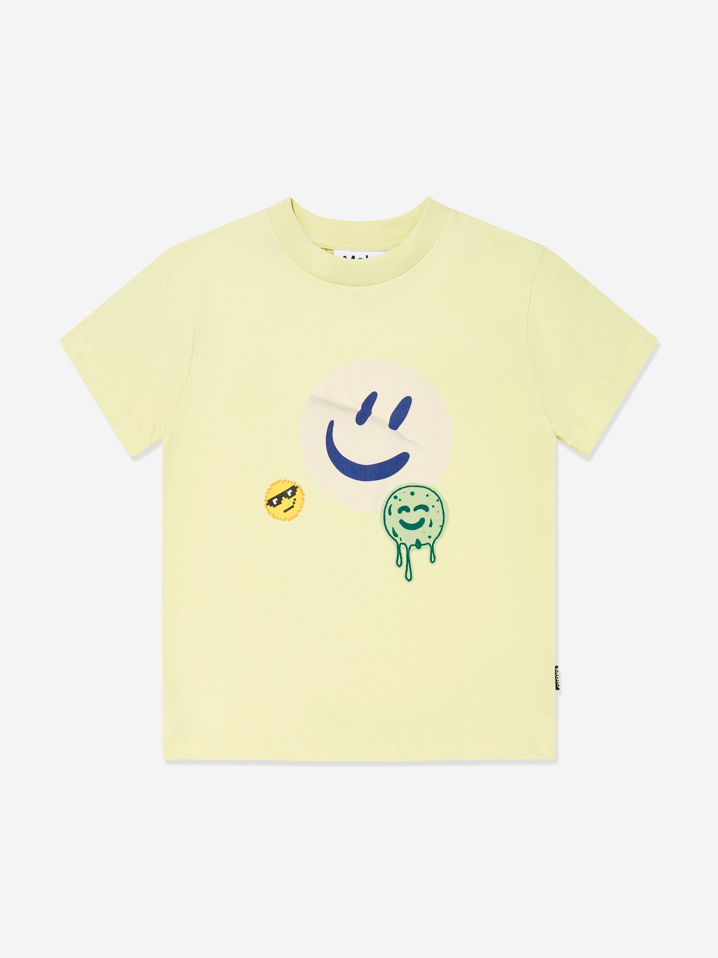 Boys Roxo Sticker Smile T-Shirt in Yellow