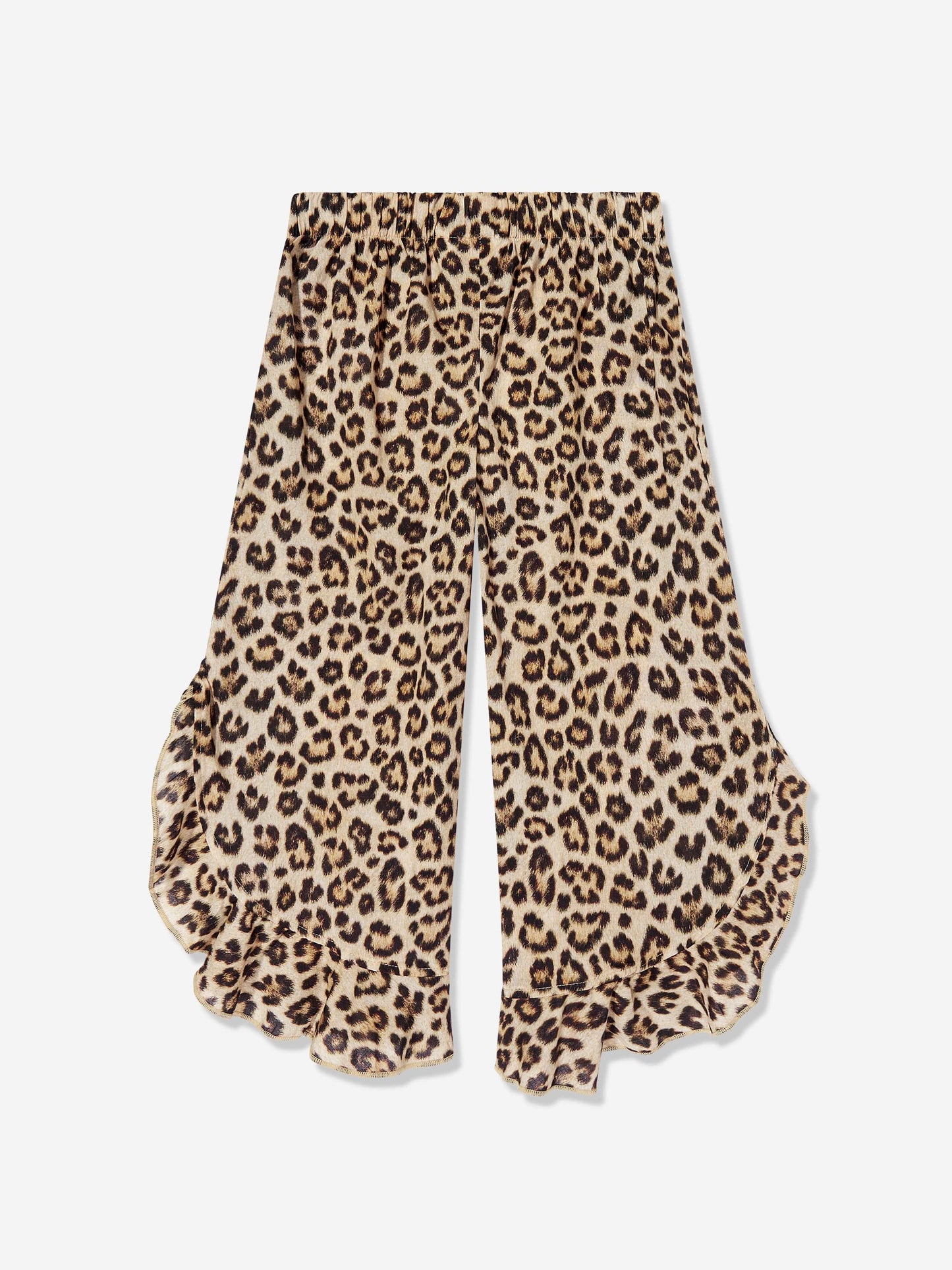 Girls Aretha Leopard Print Trousers in Brown