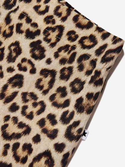 Girls Aretha Leopard Print Trousers in Brown