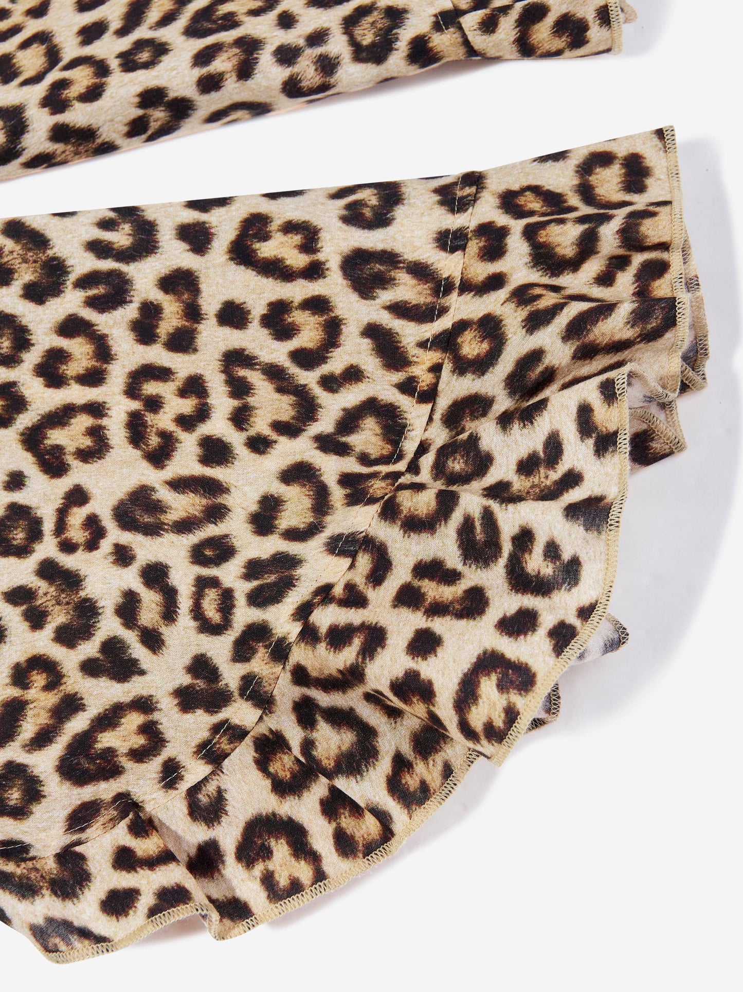 Girls Aretha Leopard Print Trousers in Brown