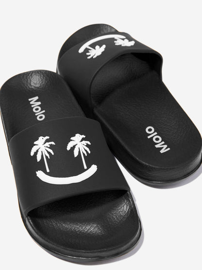Kids Zhappy Sliders in Black
