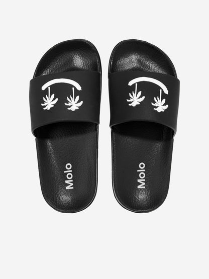 Kids Zhappy Sliders in Black