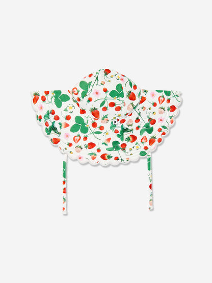 Girls Nuka Strawberry Field Sun Hat in Ivory (UPF50+)