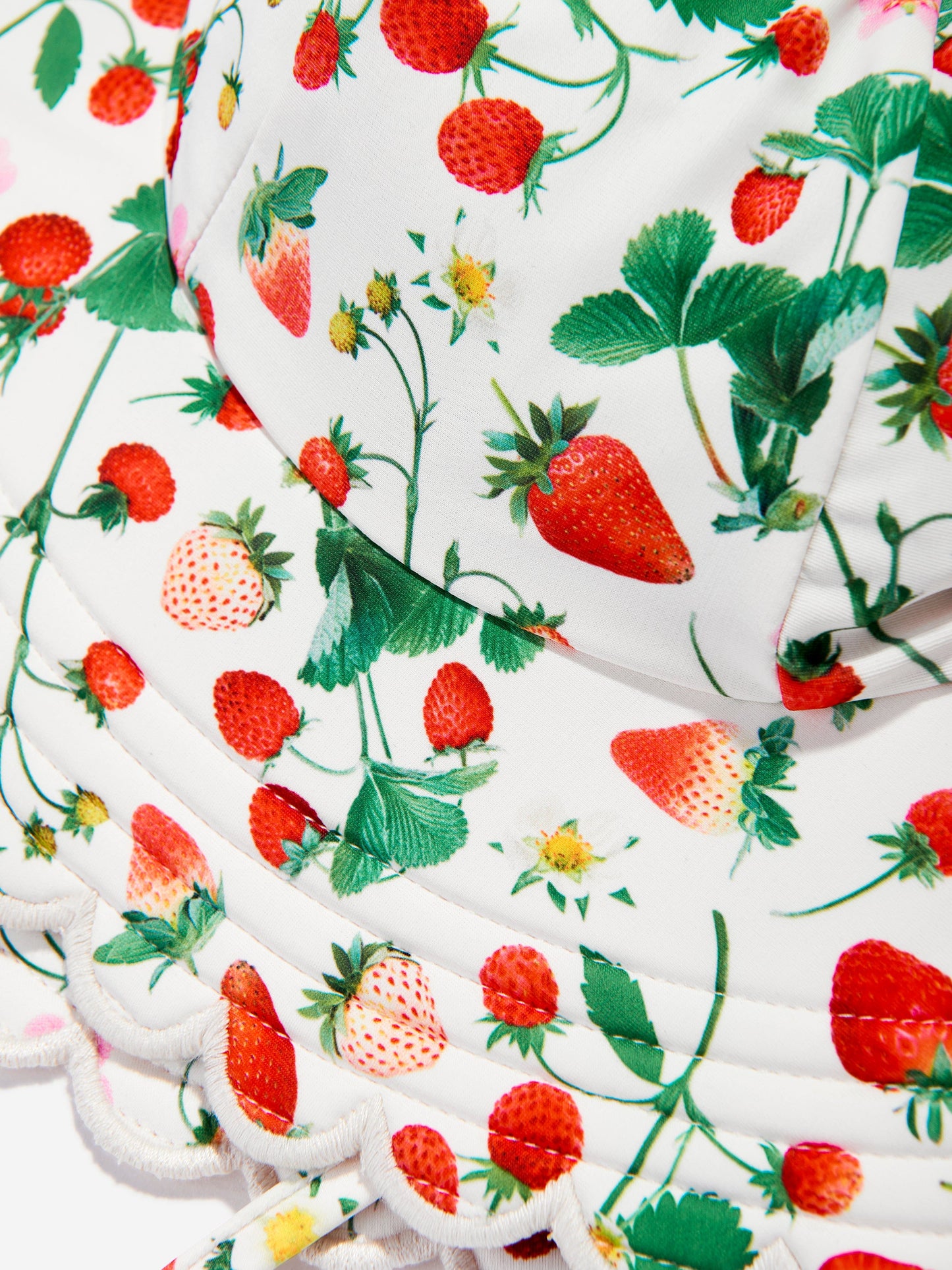 Girls Nuka Strawberry Field Sun Hat in Ivory (UPF50+)