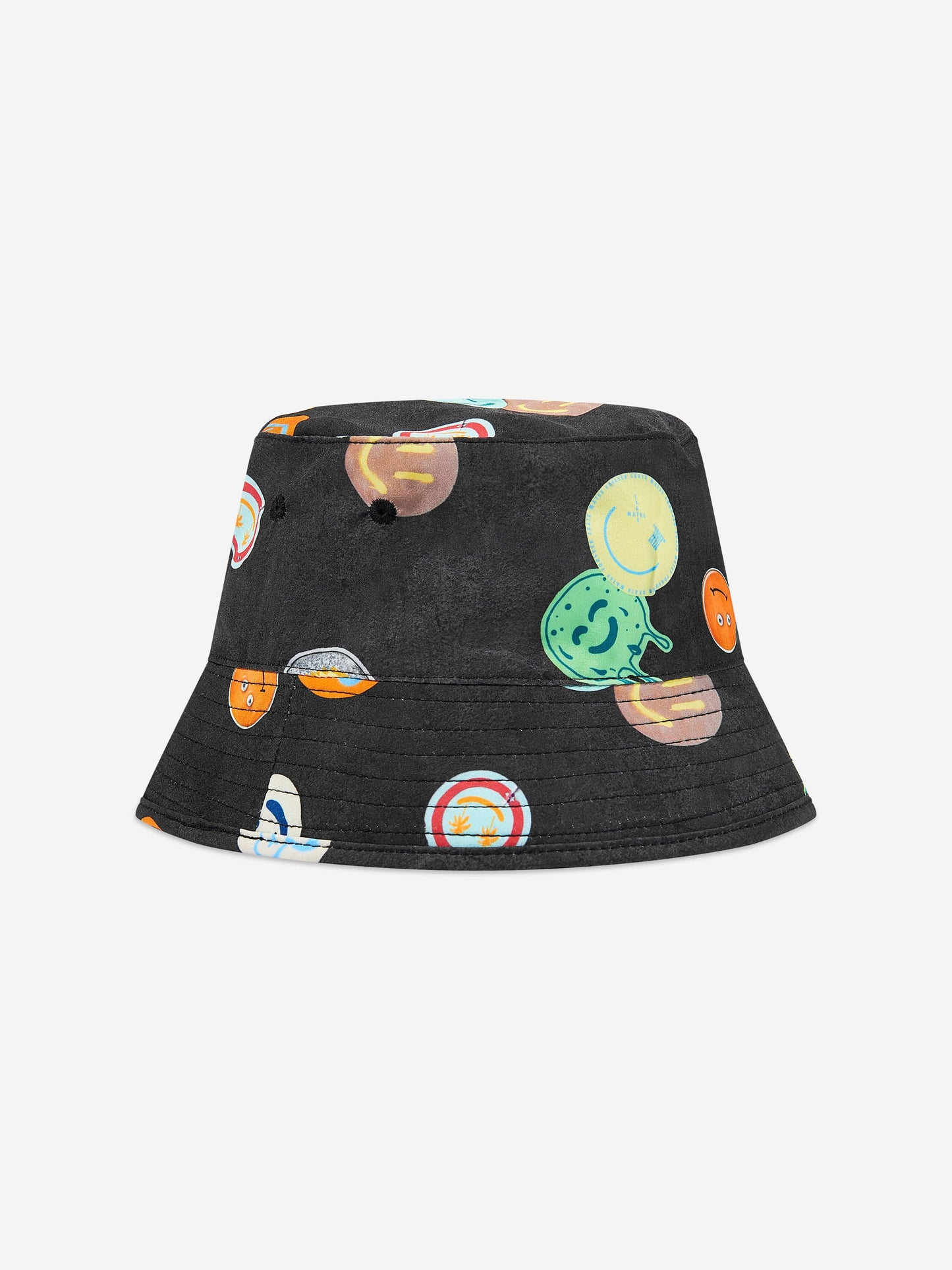 Boys Niks Smile All Over Bucket Hat in Black (UPF50+)