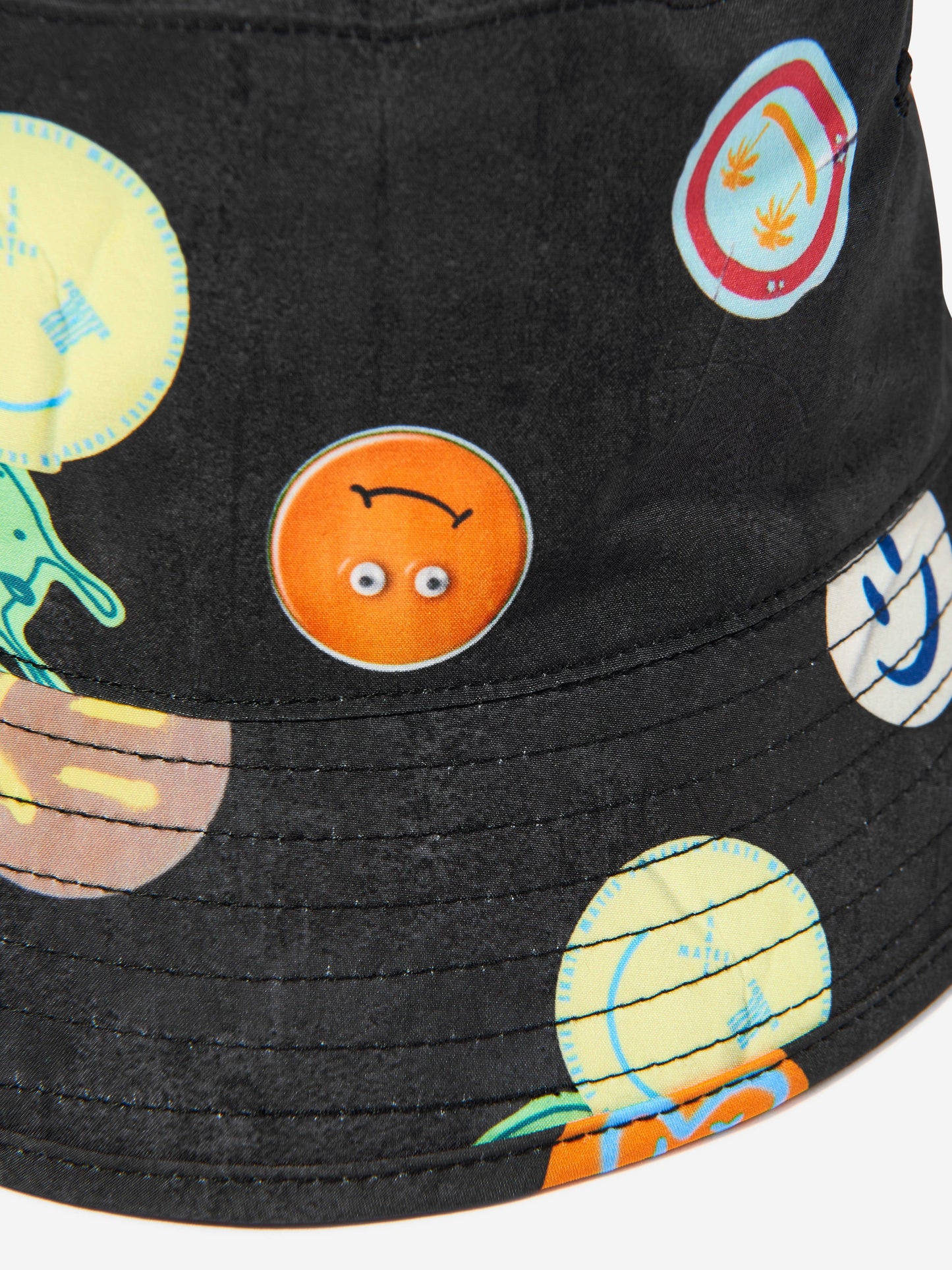 Boys Niks Smile All Over Bucket Hat in Black (UPF50+)