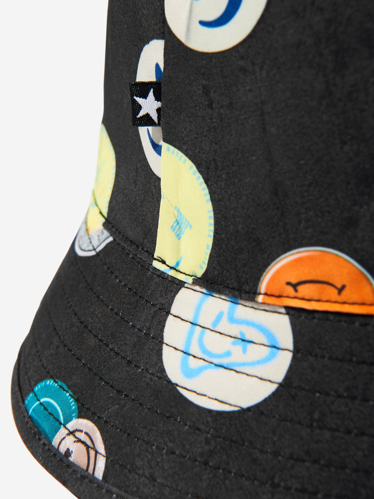 Boys Niks Smile All Over Bucket Hat in Black (UPF50+)