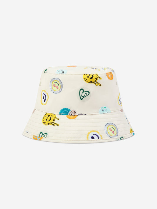 Boys Niks Sand Smile Bucket Hat in Ivory (UPF50+)