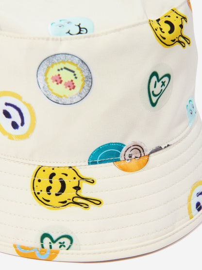 Boys Niks Sand Smile Bucket Hat in Ivory (UPF50+)