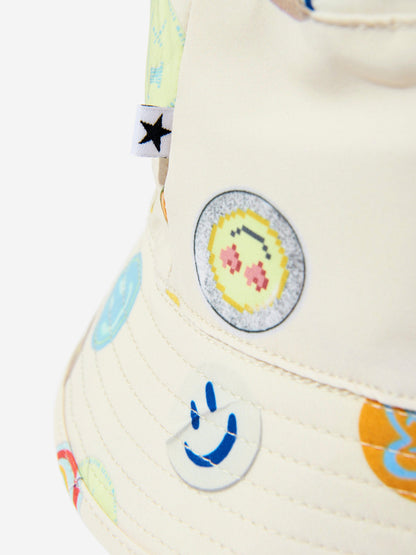 Boys Niks Sand Smile Bucket Hat in Ivory (UPF50+)