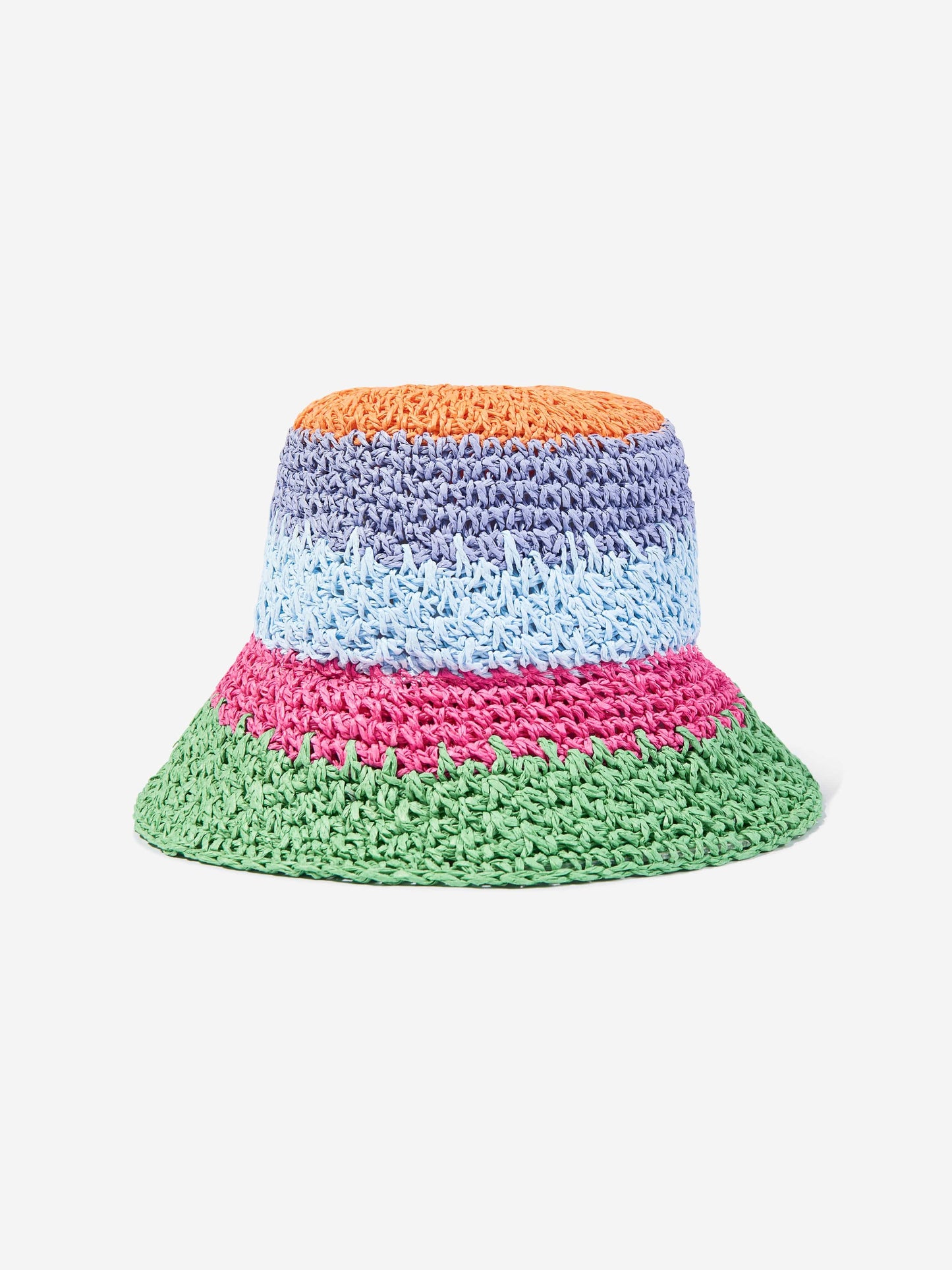 Girls Striped Magic Fade Straw Hat in Multicolour